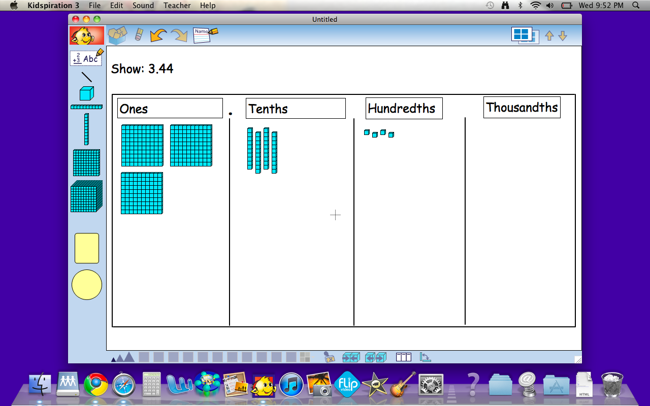 Using Kidspiration for Math Manipulatives in Bridges